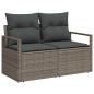 Preview: Sofa Set 6 stk. Grau und Dunkelgrau Polyrattan und Stahl