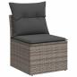 Preview: Sofa Set 6 stk. Grau und Dunkelgrau Polyrattan und Stahl