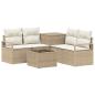 Preview: Sofa Set 6 stk. Beige und Cremeweiß Polyrattan und Stahl