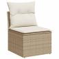 Preview: Sofa Set 6 stk. Beige und Cremeweiß Polyrattan und Stahl