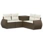 Preview: Sofa Set 5 stk. Braun und Creme Weiß Polyrattan und Stahl