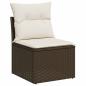 Preview: Sofa Set 5 stk. Braun und Creme Weiß Polyrattan und Stahl
