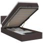 Preview: Ottoman Bett mit Matratze Dunkelbraun 100 x 200 cm Stoff