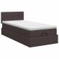 Preview: Ottoman Bett mit Matratze Dunkelbraun 100 x 200 cm Stoff