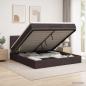 Preview: ARDEBO.de - Ottoman Bett mit Matratze Dunkelbraun 140 x 200 cm Stoff