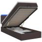 Preview: Ottoman-Bett mit Matratze und LED Dunkelbraun 100 x 200 cm