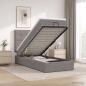 Preview: ARDEBO.de - Ottoman Bett mit Matratze mit Kopfteil Taupe 90 x 190 cm Stoff