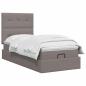 Preview: Ottoman Bett mit Matratze mit Kopfteil Taupe 90 x 190 cm Stoff
