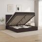 Preview: ARDEBO.de - Ottoman Bett mit Matratze Dunkelbraun 140 x 200 cm Stoff
