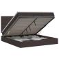 Preview: Ottoman Bett mit Matratze Dunkelbraun 140 x 200 cm Stoff