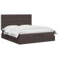 Preview: Ottoman Bett mit Matratze Dunkelbraun 140 x 200 cm Stoff