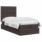 Preview: Ottoman Bett mit Matratze Dunkelbraun 100 x 200 cm Stoff