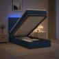 Preview: ARDEBO.de - Ottoman-Bett mit Matratze und LED Blau 90 x 190 cm Stoff