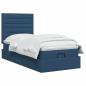 Preview: Ottoman-Bett mit Matratze und LED Blau 90 x 190 cm Stoff