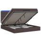 Preview: Ottoman-Bett mit Matratze und LED Dunkelbraun 140 x 200 cm