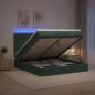 Preview: Ottoman-Bett mit Matratze und LED Dunkelgrün 180 x 200 cm Samt