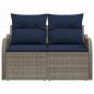 Preview: Garten-Sofa mit Kissen 121 x 62 x 69 cm Poly-Rattan