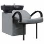 Preview: Shampoo Stuhl Hellgrau und Schwarz 136 x 60 x 92 cm Stoff