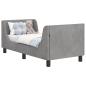 Preview: Kinderbettgestell mit Kopfteil Hellgrau 70 x 140 cm Samt