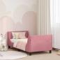 Preview: ARDEBO.de - Kinderbettgestell mit Kopfteil Rosa 80 x 160 cm Samt