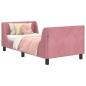 Preview: Kinderbettgestell mit Kopfteil Rosa 80 x 160 cm Samt