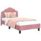 Preview: Kinderbettgestell mit Kopfteil Rosa 80 x 160 cm Samt