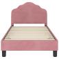 Preview: Kinderbettgestell mit Kopfteil Rosa 80 x 160 cm Samt