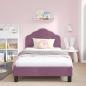 Preview: Kinderbettgestell mit Kopfteil Lila 90 x 190 cm Samt