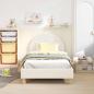 Preview: Kinderbettgestell mit Kopfteil Creme 80 x 160 cm Bouclé
