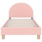 Preview: Kinderbettgestell mit Kopfteil Rosa 80 x 160 cm Bouclé