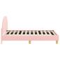 Preview: Kinderbettgestell mit Kopfteil Rosa 80 x 160 cm Bouclé