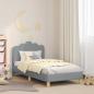 Preview: ARDEBO.de - Kinderbettgestell mit Kopfteil Hellgrau 80 x 160 cm Stoff
