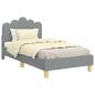 Preview: Kinderbettgestell mit Kopfteil Hellgrau 80 x 160 cm Stoff