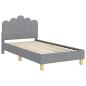 Preview: Kinderbettgestell mit Kopfteil Hellgrau 80 x 160 cm Stoff