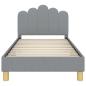 Preview: Kinderbettgestell mit Kopfteil Hellgrau 80 x 160 cm Stoff