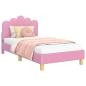 Preview: Kinderbettgestell mit Kopfteil Rosa 80 x 160 cm Stoff
