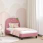 Preview: ARDEBO.de - Kinderbettgestell mit Kopfteil Rosa 80 x 160 cm Samt