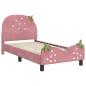 Preview: Kinderbettgestell mit Kopfteil Rosa 80 x 160 cm Samt