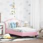 Preview: ARDEBO.de - Kinderbettgestell mit Kopfteil Rosa 70 x 140 cm PU