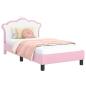 Preview: Kinderbettgestell mit Kopfteil Rosa 80 x 160 cm PU