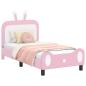 Preview: Kinderbettgestell mit Kopfteil Rosa 80 x 160 cm PU