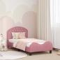Preview: ARDEBO.de - Kinderbettgestell mit Kopfteil Rosa 80 x 160 cm Samt