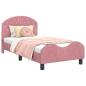 Preview: Kinderbettgestell mit Kopfteil Rosa 80 x 160 cm Samt