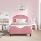 Preview: Kinderbettgestell mit Kopfteil Rosa 80 x 160 cm Samt