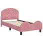 Preview: Kinderbettgestell mit Kopfteil Rosa 80 x 160 cm Samt