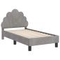 Preview: Kinderbettgestell mit Kopfteil Hellgrau 70 x 140 cm Samt