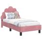 Preview: Kinderbettgestell mit Kopfteil Rosa 70 x 140 cm Samt