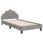 Preview: Kinderbettgestell mit Kopfteil Hellgrau 90 x 200 cm Samt