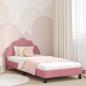 Preview: ARDEBO.de - Kinderbettgestell mit Kopfteil Rosa 90 x 200 cm Samt