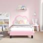 Preview: Kinderbettgestell mit Kopfteil Rosa 80 x 160 cm PU